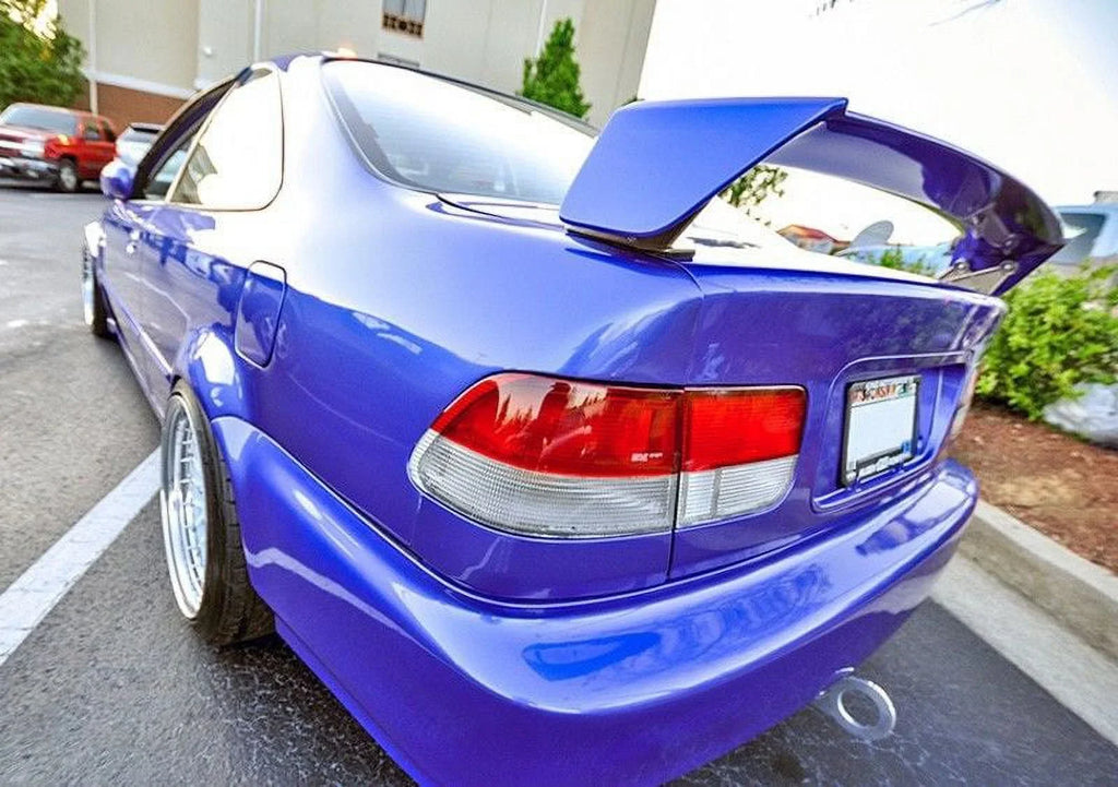 Extreme Online Store for 1996-2000 Honda Civic 2Dr Coupe | EOS Mugen Style JDM ABS Plastic Primer Black Rear Trunk Lid Wing Spoiler