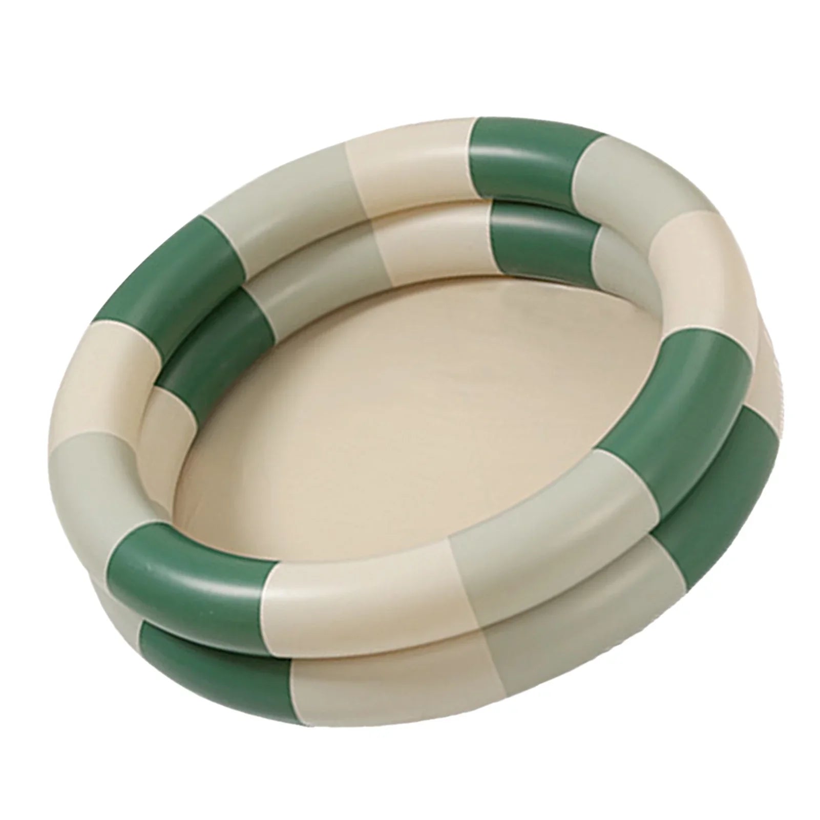 Buumin InfLatitudeable Pool Baby Retro Blow Up Swimming Pool Family Cute Style Thickened Water Pool Green Stripe