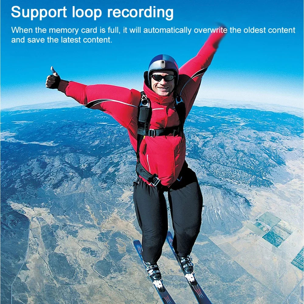 GoolRCwmdj1080P Sport Portable Action High Clear Recorder Waterproof with Screen Support PhotoVideoPlayback Loop Recording for Mountaineering Skiing Cycling Skydiving Activities