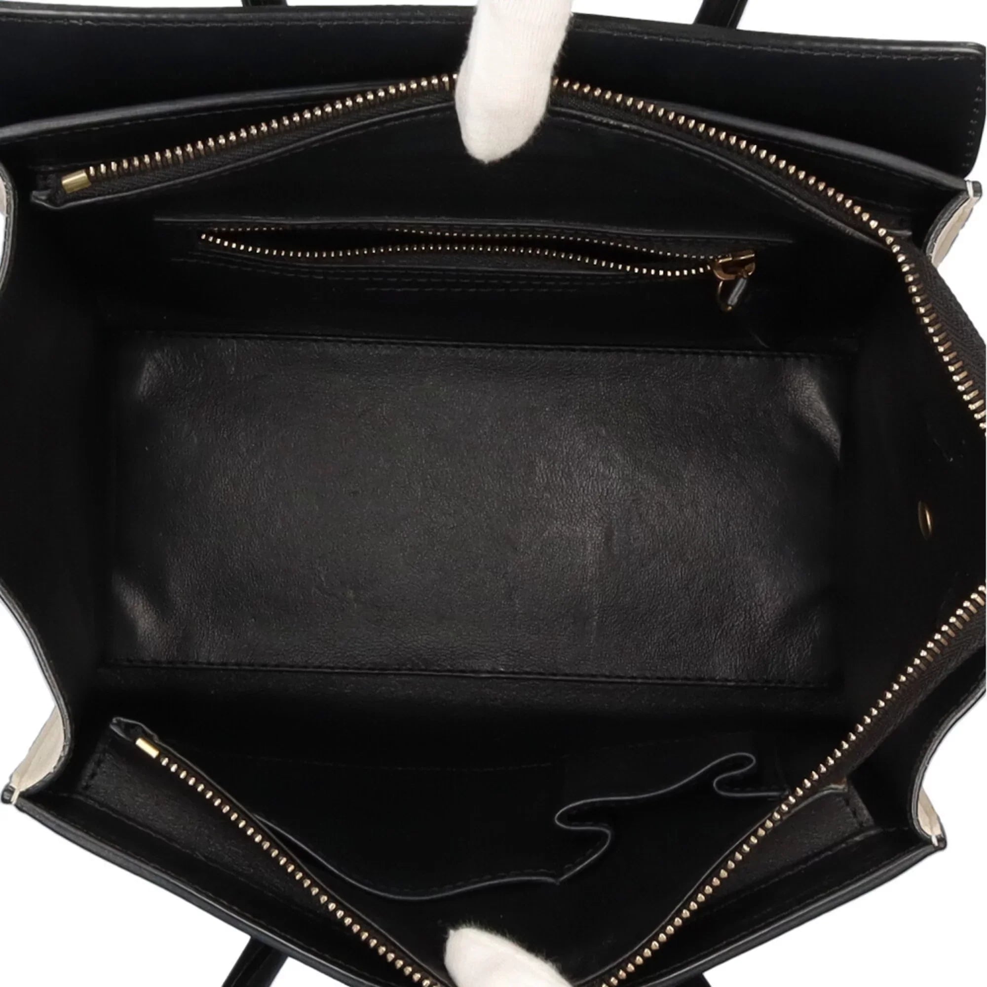 Pre-Owned Celine Micro Shopper Luggage Handbag Leather Beige Ladies (Good)