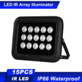 15pcs Array IR LEDS Infrared Illuminator, Wide Angle Long Range Night Vision, Outdoor Waterproof, Suitable for CCTV Cameras
