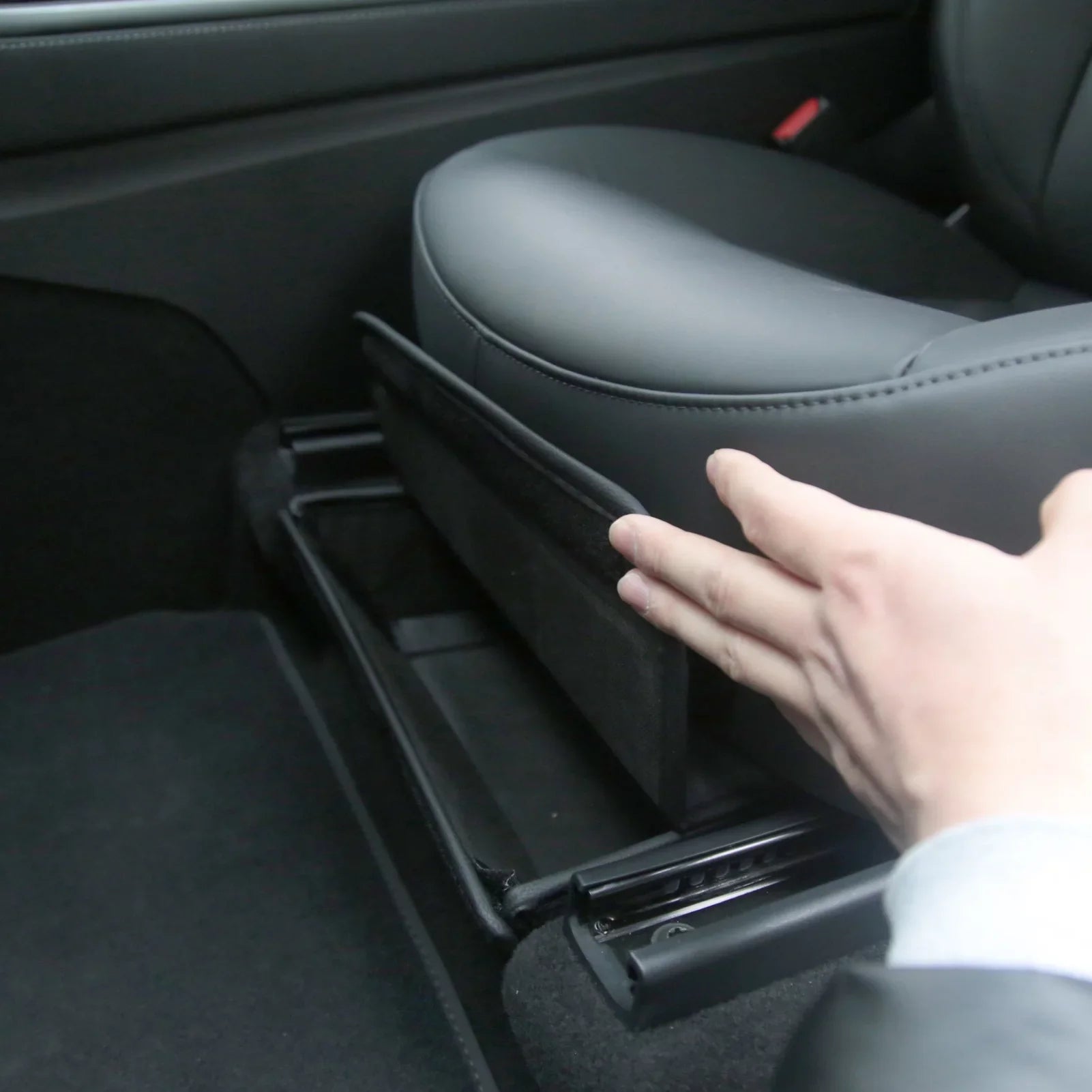 OWSOO Under Seats Storage Box Auto Modification Parts Vehicle Storage Box Folding Storage Box Car Modification Interior Accessories Compatible With Model Y
