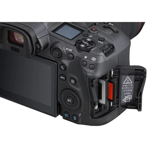 EOS R5 Full Frame Mirrorless Camera with RF 24-105mm STM & 75-300mm III + 420-800mm HD Lenses, Accessories: 2X 64GB Memory Cards, LED Video Light, Microphone, Extra Battery, Case & More