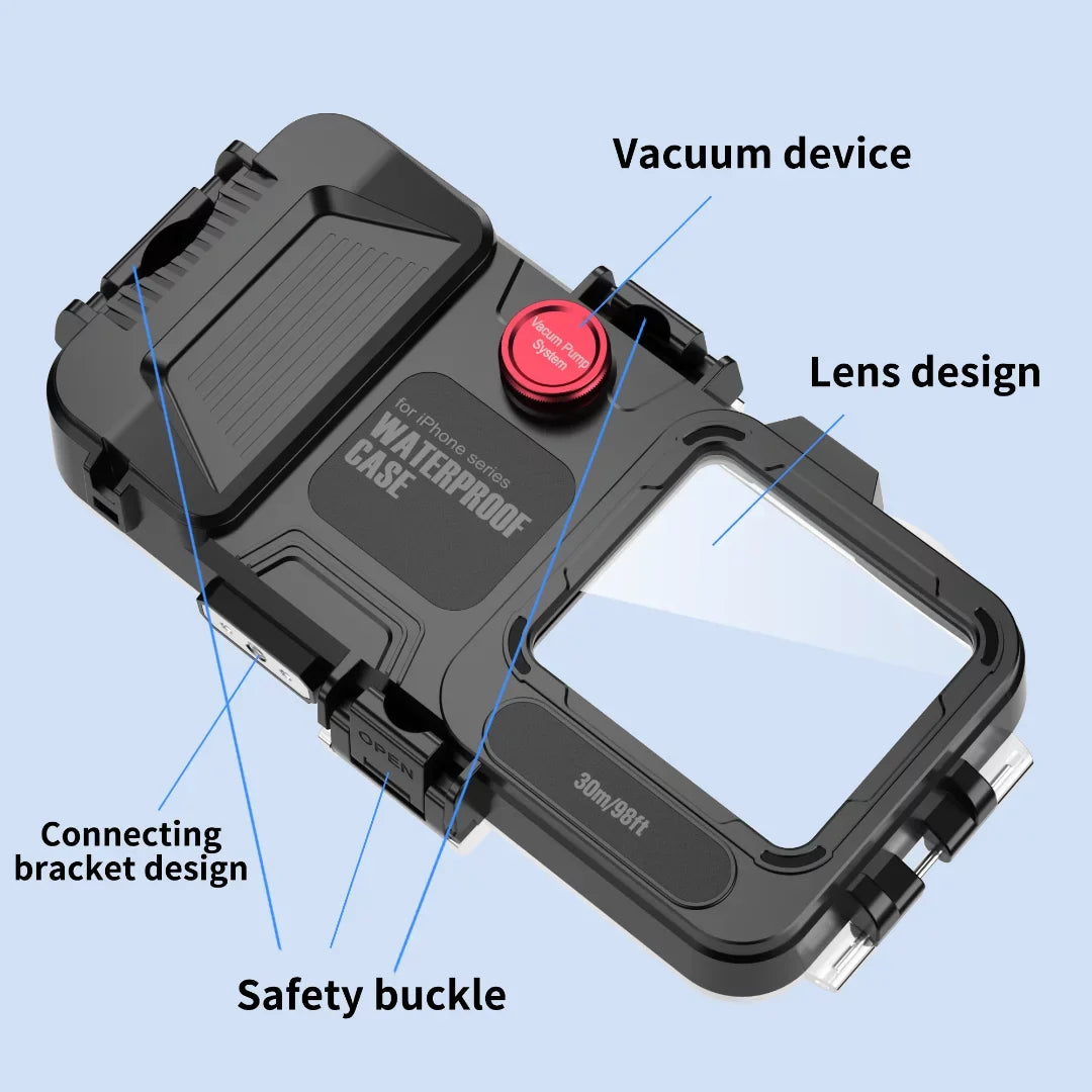 GREHOME Waterproof Underwater Diving Universal Case Cover For iPhone 13 12 Pro Max [98ft / 30m] full body protection