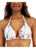LA BLANCA Women's White Stretch Tie Triangle Sweetheart Fixed Cups Halter Swimsuit Top 6
