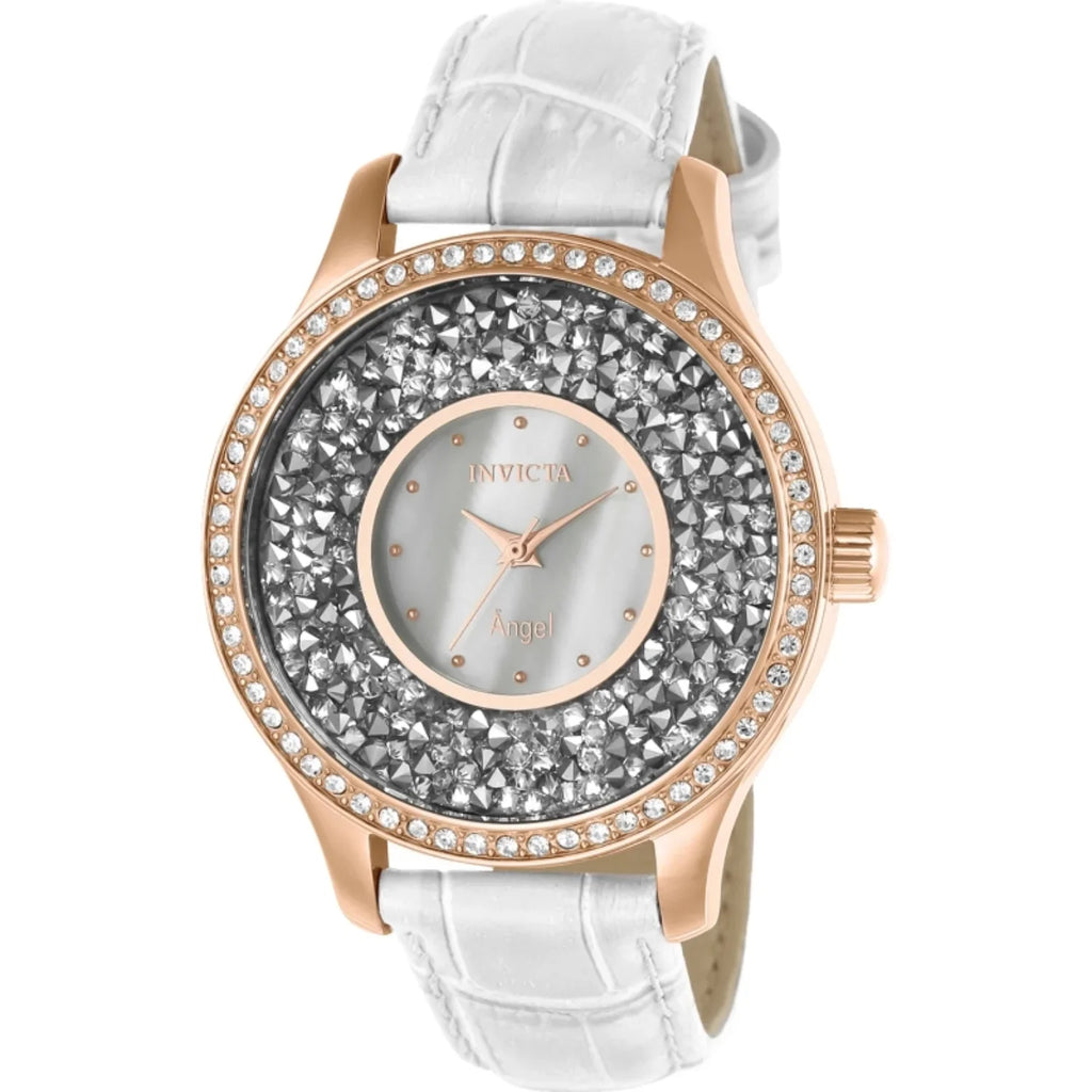 Invicta Women's Angel Quartz 3 Hand White Dial Watch 24588