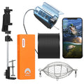 Dcenta 1080P Underwater Fishing Camera with APP Control Fishing Live Video Camera Fish Finder with 50M Cable Mobile Phone Holder Bait Cage Carry Case for Ice Lake Sea Boat Kayak Fishing