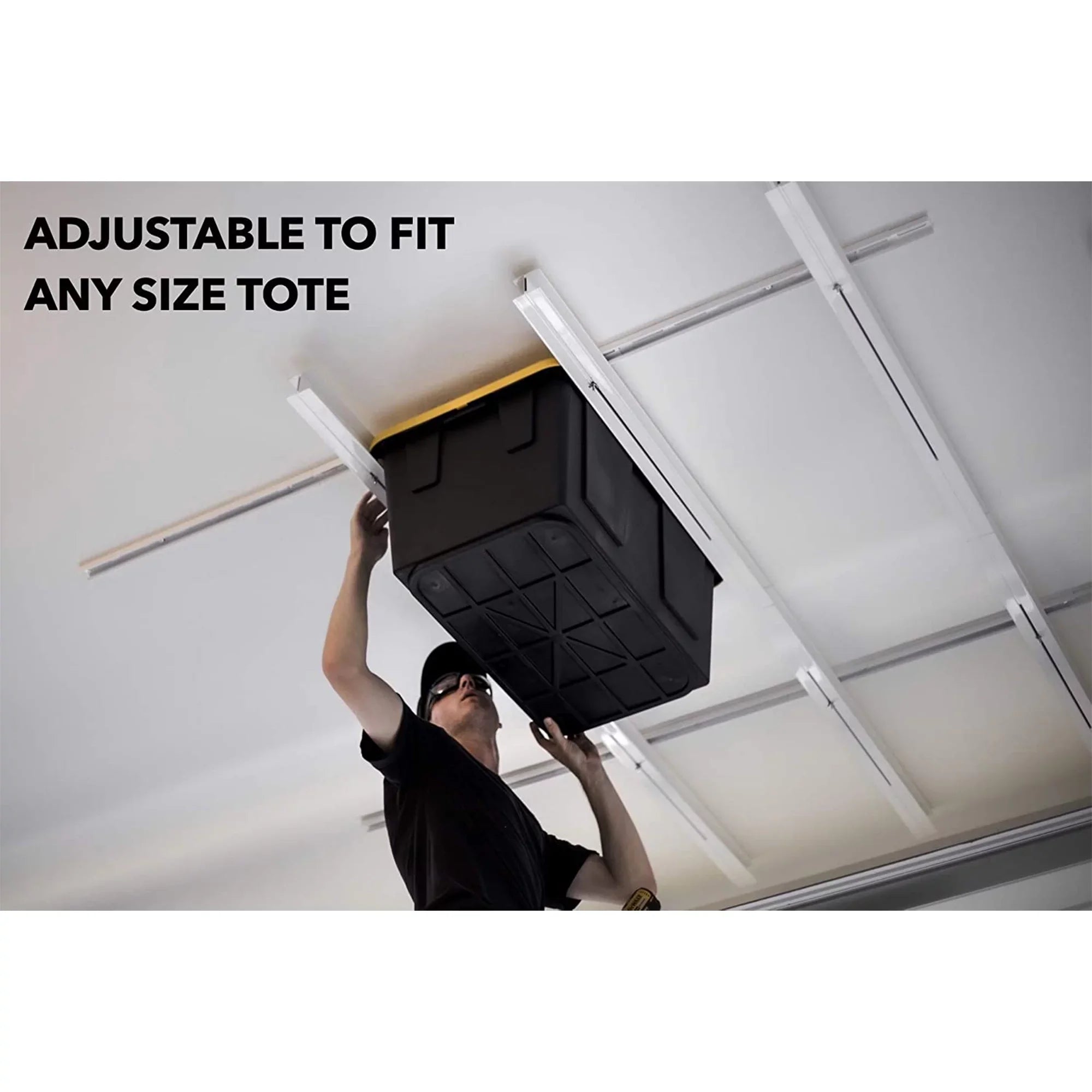 E-Z Storage Overhead Garage Ceiling Steel Storage Rack for Tote Containers
