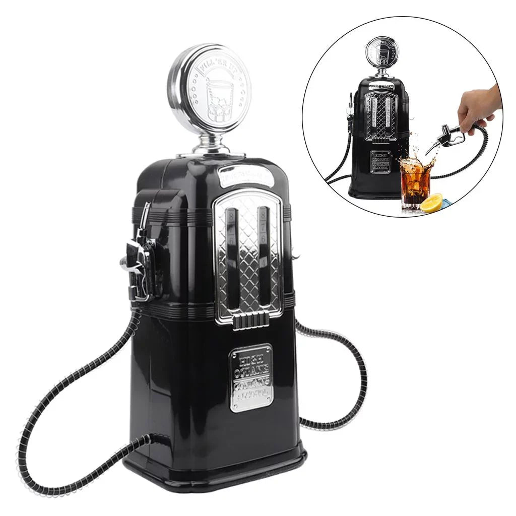 Dual Gas Station Dispenser Gas Pump Vodka Beverage Dispenser Black