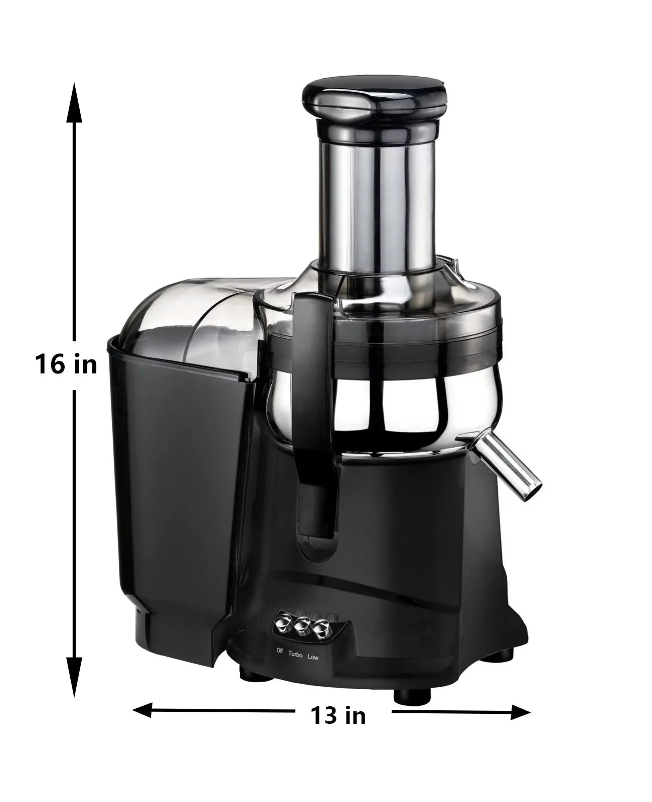 Centrifugal Juicer for Fruits & Vegetables - Hand Press Juicer with Safety Latch (Black)
