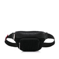 Pre-Owned Authenticated Fendi FF Neoprene Vitello Grace Perforated Pocket Belt Bag Knit Fabric Black Unisex (Good)