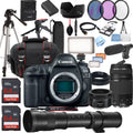 EOS 5D Mark IV DSLR Camera w/ EF 50mm STM + 75-300mm + 420-800mm Super Telephoto Lens + LED Always on Light + 128GB Memory, Filters, Case, Tripod + More (34PC Bundle Kit)