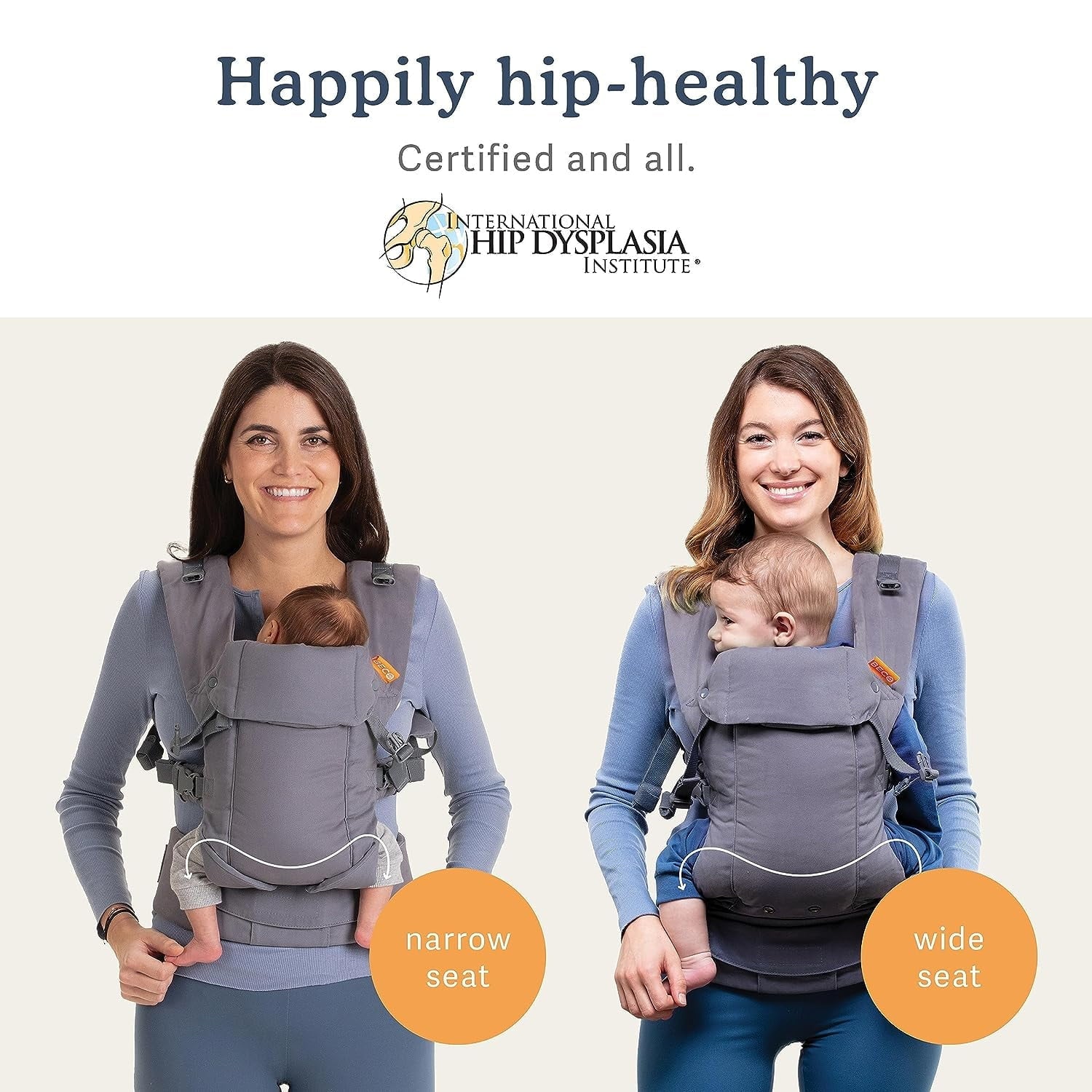 Beco Gemini Baby Hip Carrier Newborn to Toddler - Unisex Backpack & Front Carrier up to 7-35 lbs Grey