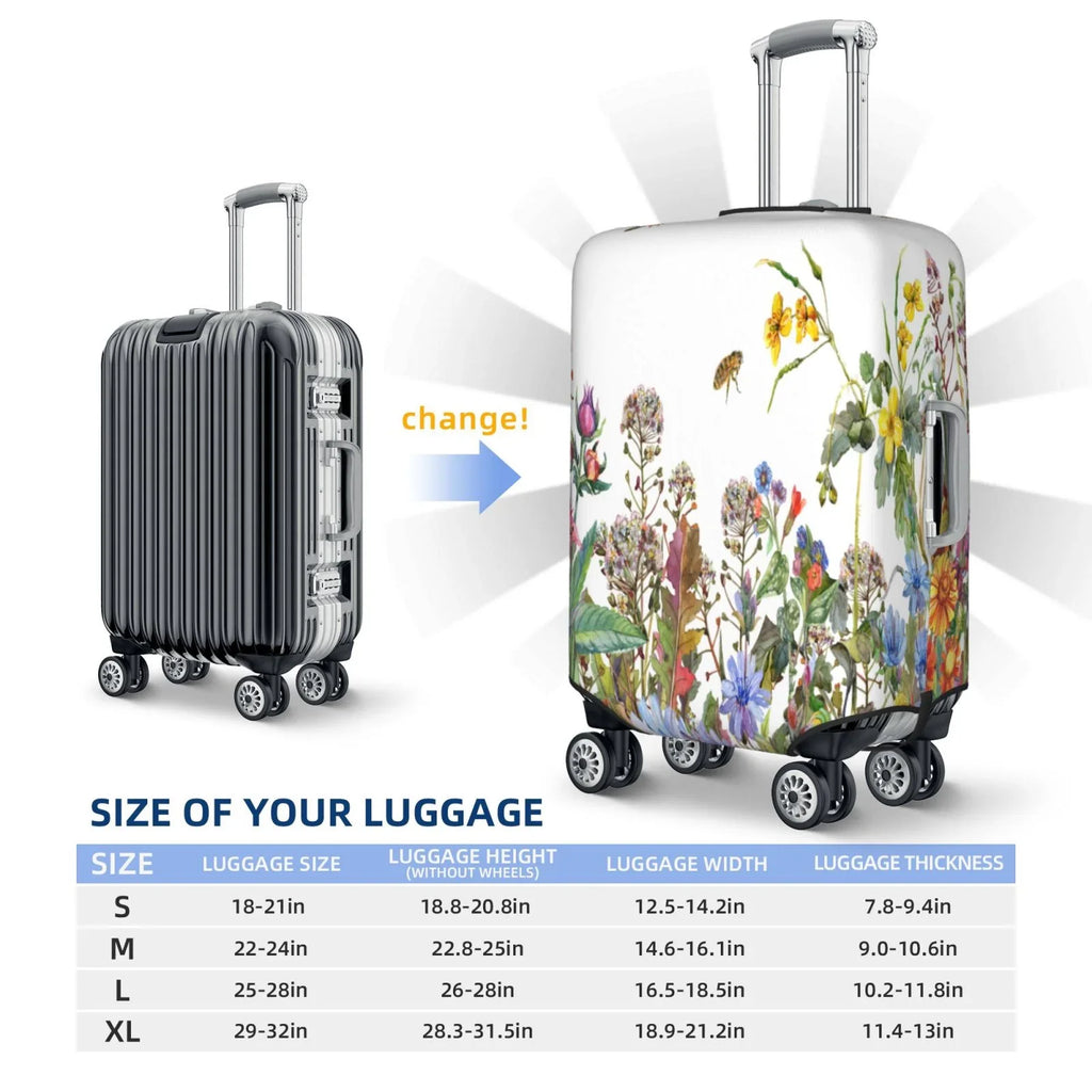 Haiem Herbs And Wildflowers Luggage Cover,Durable, Washable Suitcase Protector With Anti-Scratch Technology - Keep Your Luggage Looking New X-Large