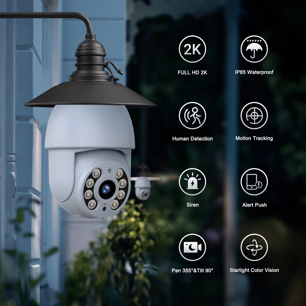 Toguard 2 Packs SC30 2K/4MP WiFi Light Bulb Security Camera Outdoor Indoor PTZ Wireless Dome Surveillance Camera