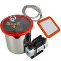 Efficiently Eliminate Air Bubbles with our Stainless Steel Silicone Machine & Powerful 3CFM Vacuum Pump - Ultimate 5 Gallon Vacuum Degassing Chamber Kit