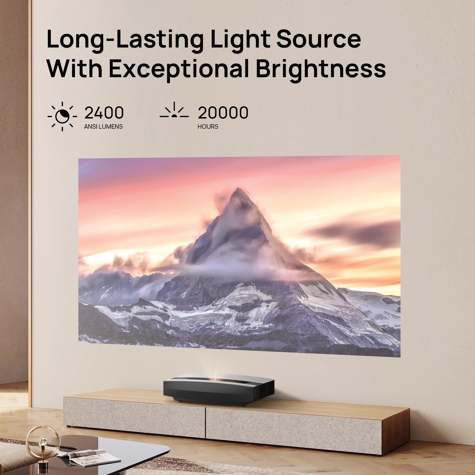 XGIMI AURA 4K Ultra Short Throw Laser Projector with Harman Kardon Speakers, Android TV OS