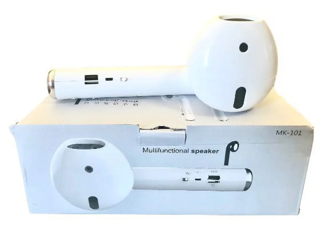 Giant Headset Speaker Wireless Bluetooth 5.0 3D Stereo Music Portable Giant Loudspeaker for Party, Travel, Indoor, Outdoor, w/Built-in Mic, TF Aux Cable and SD Card Slot(White)