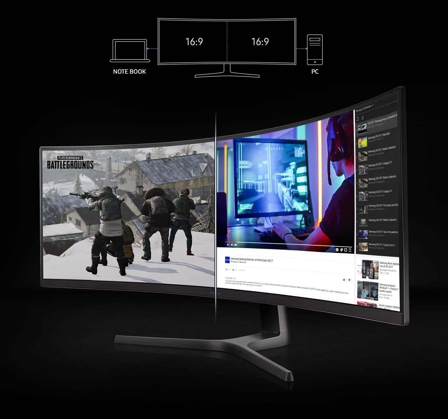 SAMSUNG 49" Class CRG9 Dual QHD (5,120 x 1,440) Curved QLED Gaming Monitor LC49RG90SSNXZA