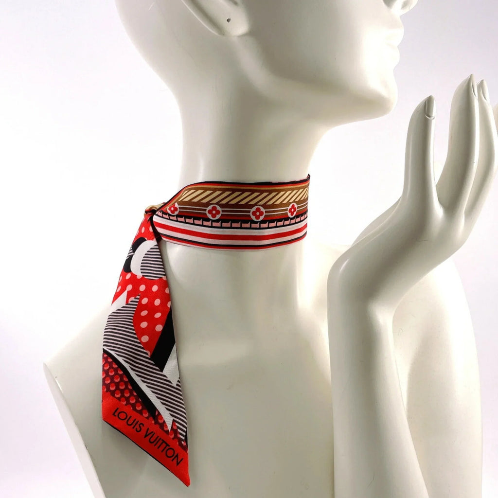 Pre-Owned Louis Vuitton Bandeau BB Pop LV Scarf Silk LOUIS VUITTON M73865 Women's Red (Good)