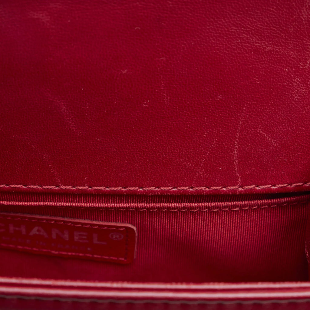 Pre-Owned Authenticated Chanel Small Bicolor Boy Calf Leather Black Shoulder Bag Unisex (Good)