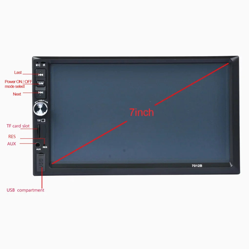 7" Double Din Radio Car Stereo Bluetooth HD Touch Screen with Reverse Camera And Mirror Link(Both Support Android and ios System)