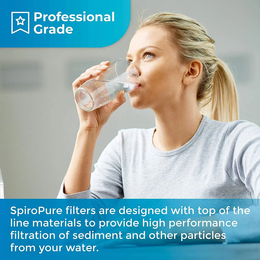 SpiroPure SP-WP1-BB 10x4.5 1 Micron String-Wound Polypropylene Water Filter Cartridge SWC-45-1001 WP1BB97P 355213-43 (Case of 8)