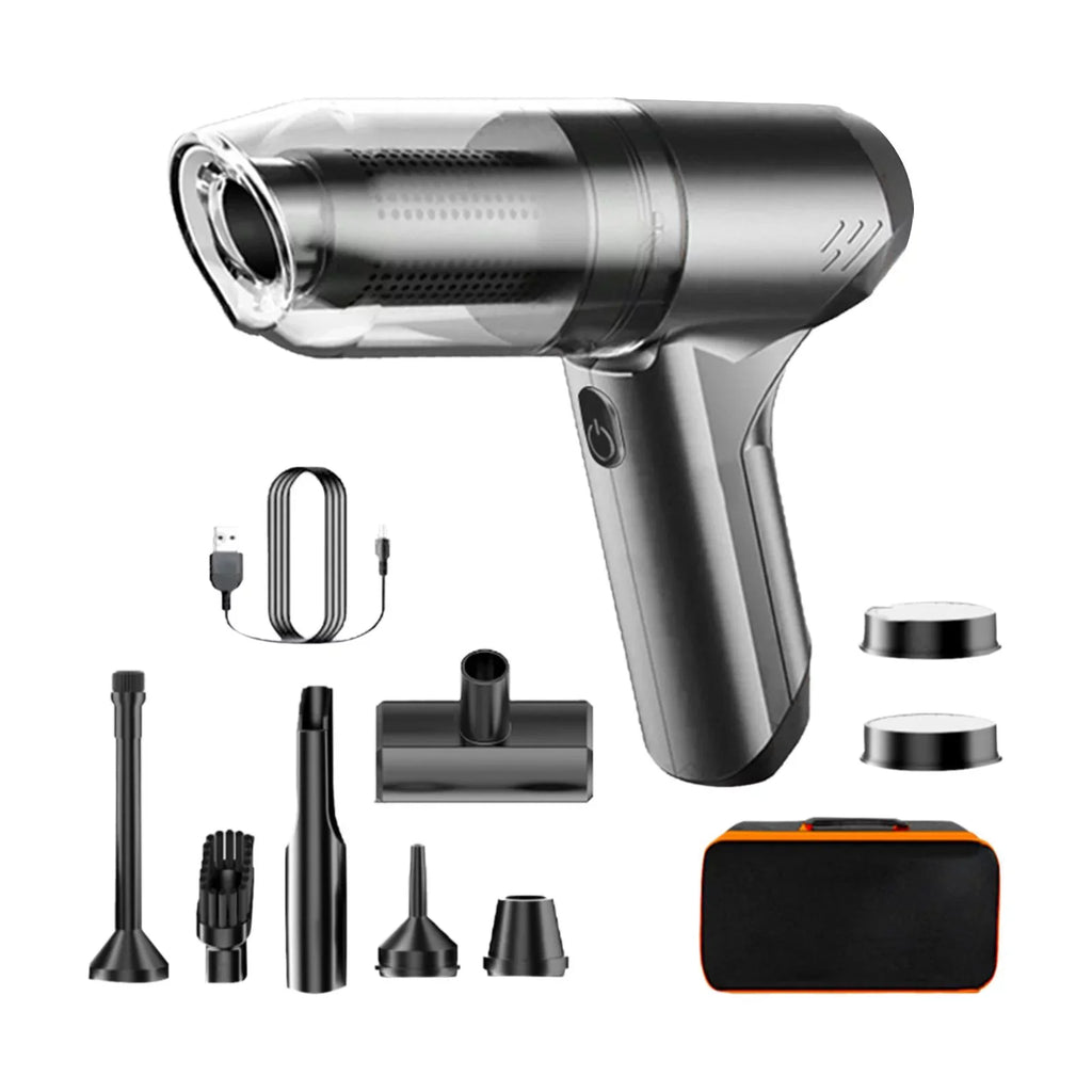Handheld Vacuum Cleaner Hand Held Vacuum with 500ml Dustbin 12000PA Suction Port gray with bag