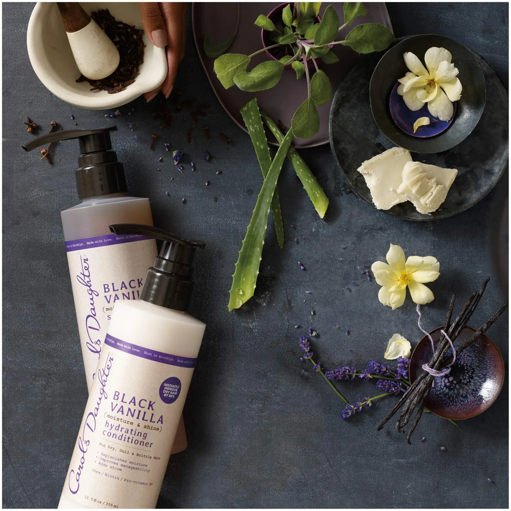 Carol?s Daughter Black Vanilla Moisture & Shine Shampoo and Conditioner Set For Dry Hair and Dull Hair, Sulfate Free Shampoo and Hydrating Hair Conditioner (Packaging May Vary)