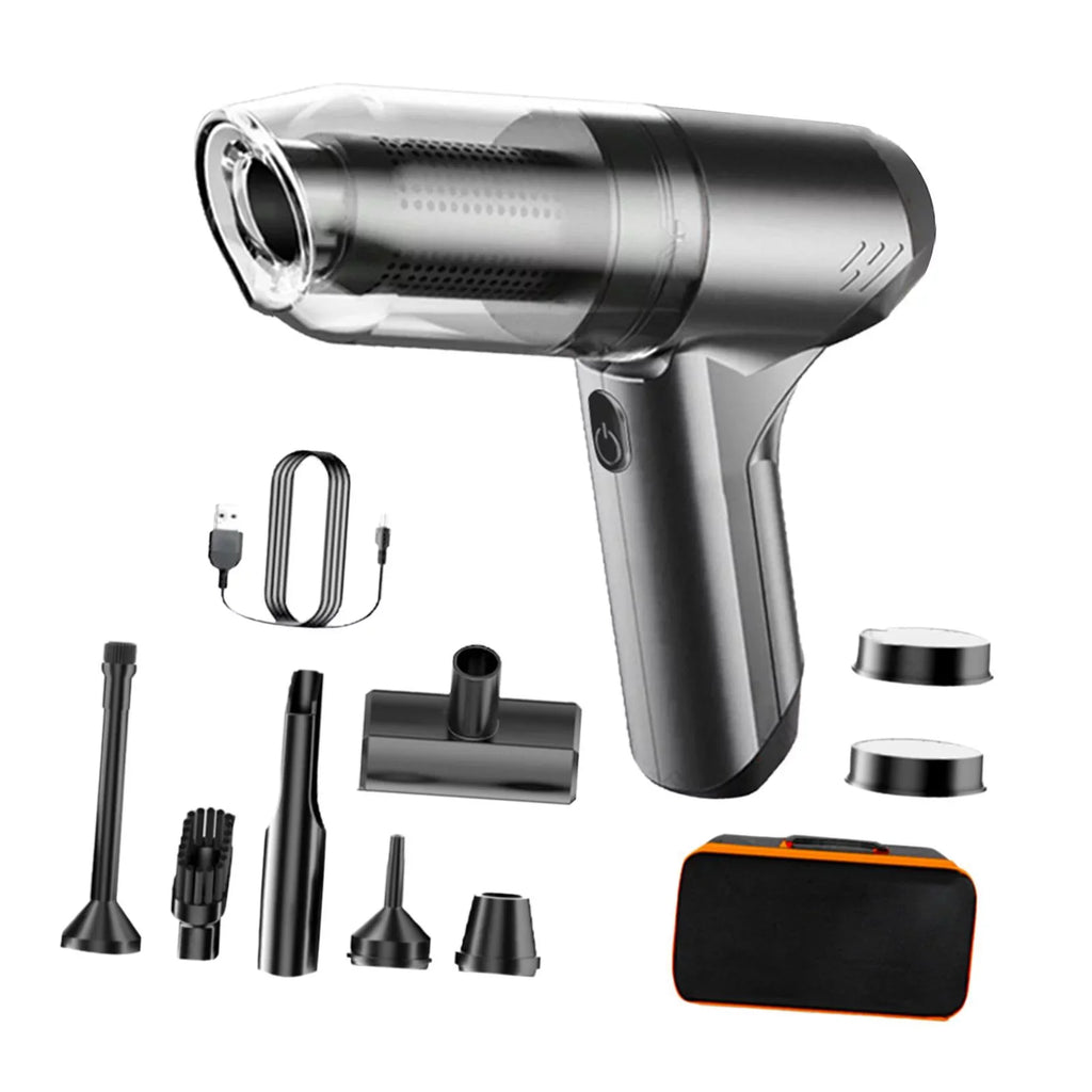Handheld Vacuum Cleaner Hand Held Vacuum with 500ml Dustbin 12000PA Suction Port gray with bag