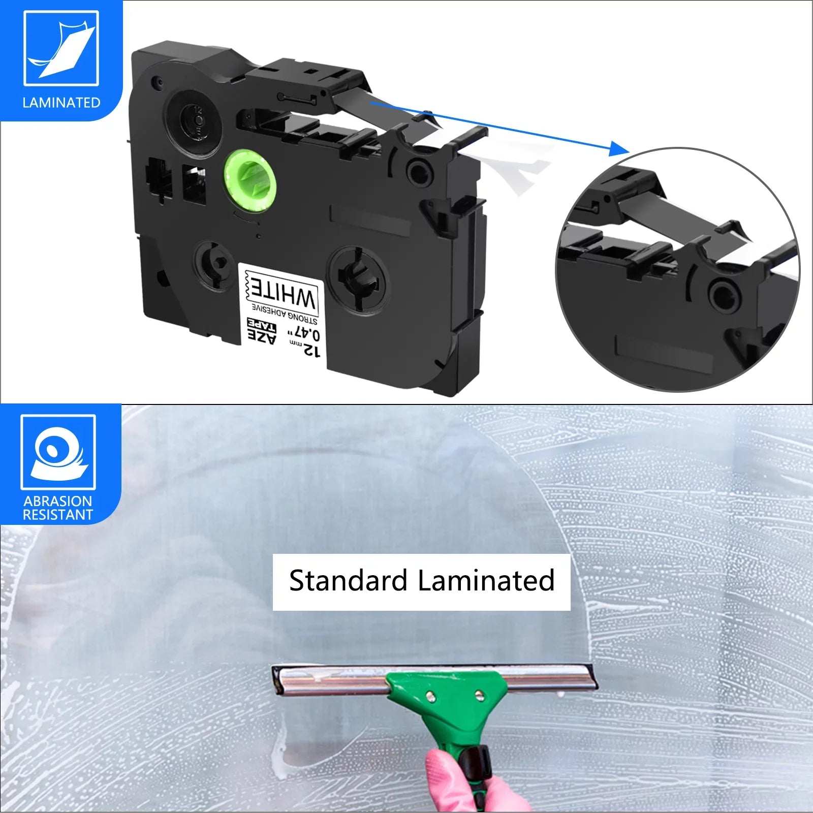 GREENCYCLE 40PK Compatible for Brother P-interactive Black on White 12mm TZ TZe TZe-S231 TZ-S231 TZe-231 TZ-231 Extra Strength Laminated Label Tape