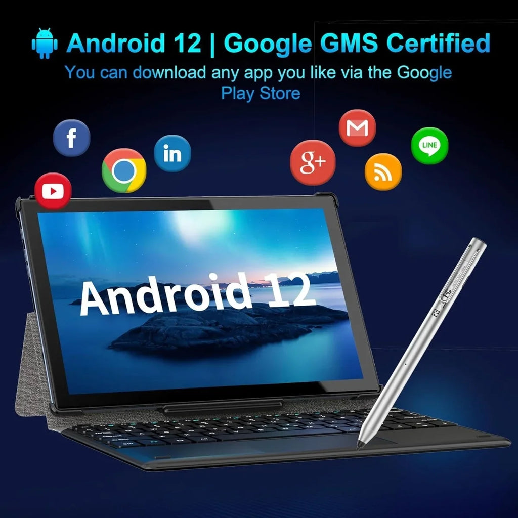BYYBUO 10.1" Android 12 Tablet: Your Entertainment Hub, FM Radio, Full HD Display, Bluetooth