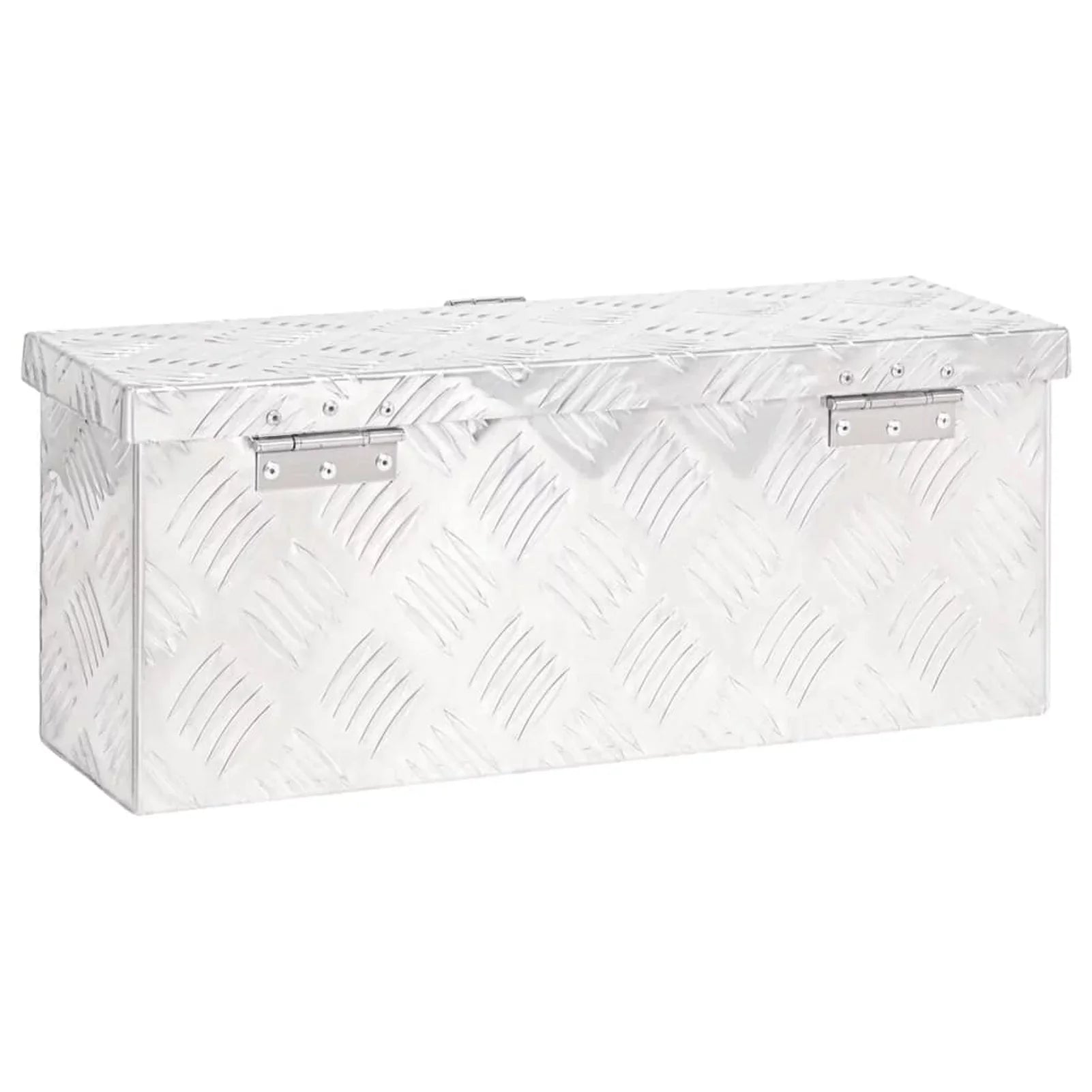 Anself Aluminum Tool Box Truck Toolbox Lockable Underbody Organizer Storage Case Trailer Box Silver for Vehicle, Garage, Camping Trip 19.7 x 8.1 x 5.9 Inches (L x W x H)