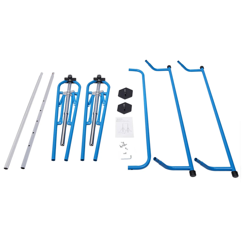 ZhdnBhnos Adjustable Kids Gymnastics Horizontal Bar Folding Junior Training Bar For Home Gym Max Load 100kg/220.5lbs Blue