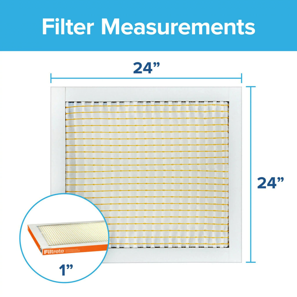 Filtrete 24x24x1 Air Filter, MPR 800 MERV 10, Micro Particle Reduction, 4 Filters