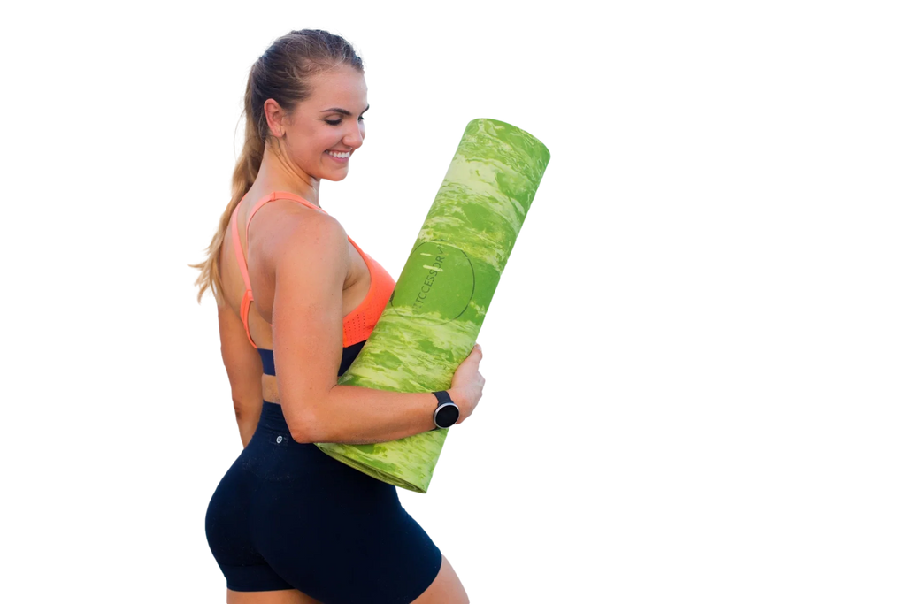 Large Fitccessory Sweat Proof Marble Yoga Mat - 3mm Thick for Home Yoga, PiLatitudees, Stretching, Floor & Fitness Workouts