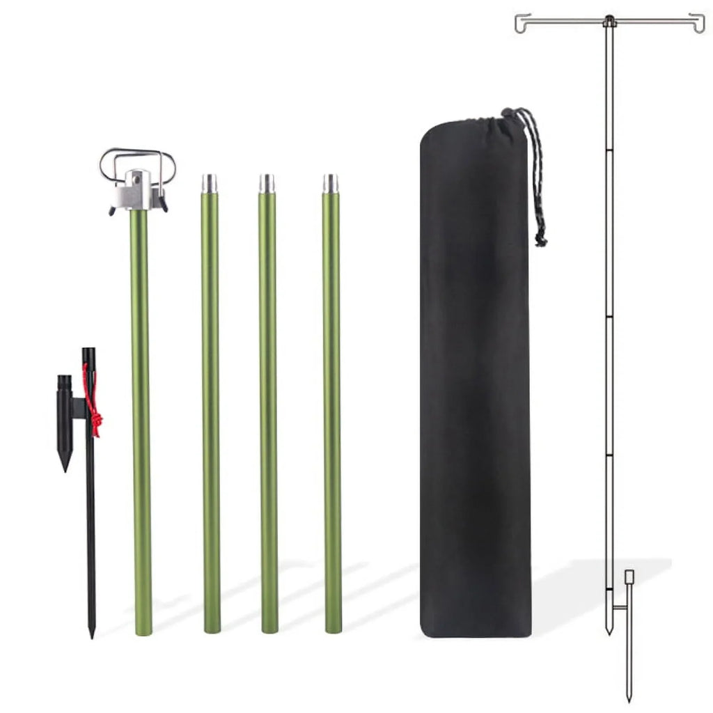 Suzicca Folding Aluminum Alloy Lamp Pole Adjustable Lantern Holder Rod for Camping Hiking Fishing Backpacking