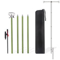 Suzicca Folding Aluminum Alloy Lamp Pole Adjustable Lantern Holder Rod for Camping Hiking Fishing Backpacking