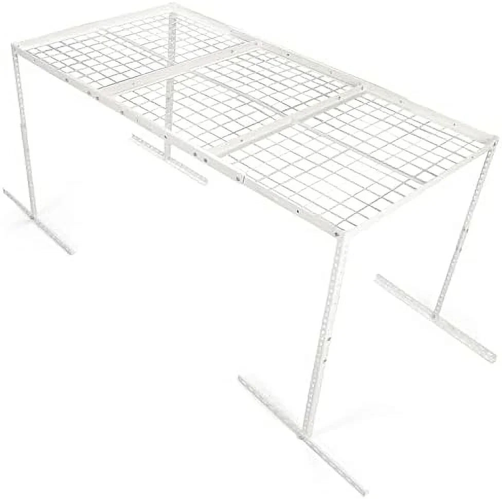 3X6 Overhead Garage Storage Rack Adjustable Ceiling Garage Organization Shelf Ceiling Mounted Storage Racks White