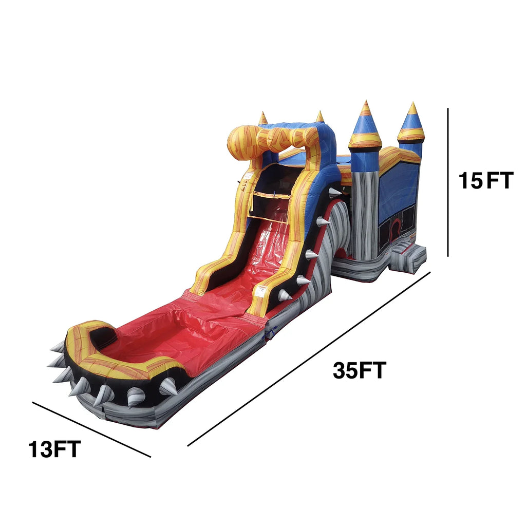 JumpOrange Titan Rocker Outdoor Commercial Grade InfLatitudeable Bounce House Water Slide with Splash Pool for Kids and Adults with Blower