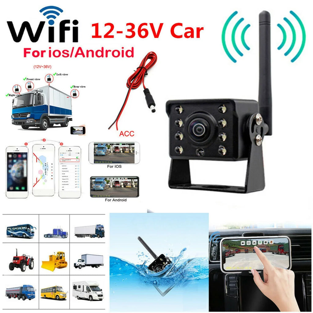 Aumotop Webcam,Vision Camera IP67  Vision Camera Car Rear View Bus 12V~36V LED Reverse Waterproof Wireless Monitor IP67 Waterproof Wireless WiFi Wireless Car Camera IP67 Waterproof Rear View Camera