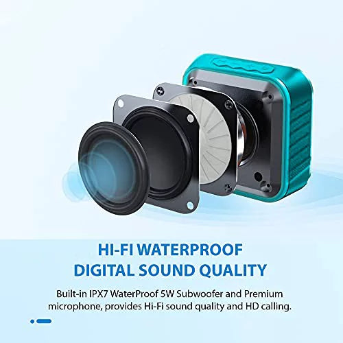 IPX7 Speaker Works with  Galaxy A72 4G/5G/A32 5G/A52 5G with 13H WaterProof Playtime, Indoor, Outdoor Travel 1500 (GREEN)