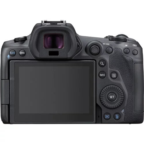 EOS R5 Full Frame Mirrorless Camera with RF 24-105mm STM & 75-300mm III + 420-800mm HD Lenses, Accessories: 2X 64GB Memory Cards, LED Video Light, Microphone, Extra Battery, Case & More