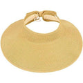 Roll Up Wide Brim Straw Sun Hat Visor Ribbed_Beige