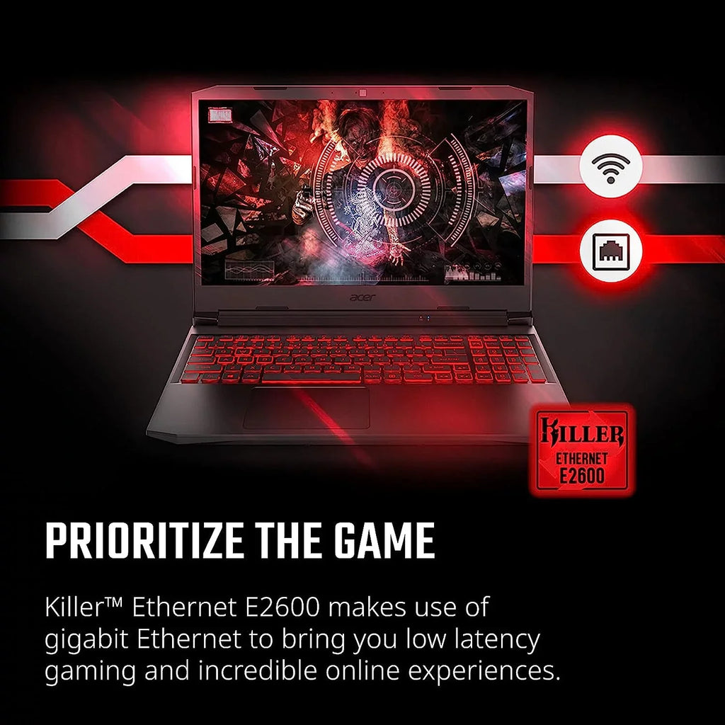 Acer Nitro 5 15.6-Inch 144hz IPS Gaming Laptop + High Quality 6ft HDMI Cable + LCD Screen Cleaner + Wired Stereo Gaming Headset + Gaming Mouse