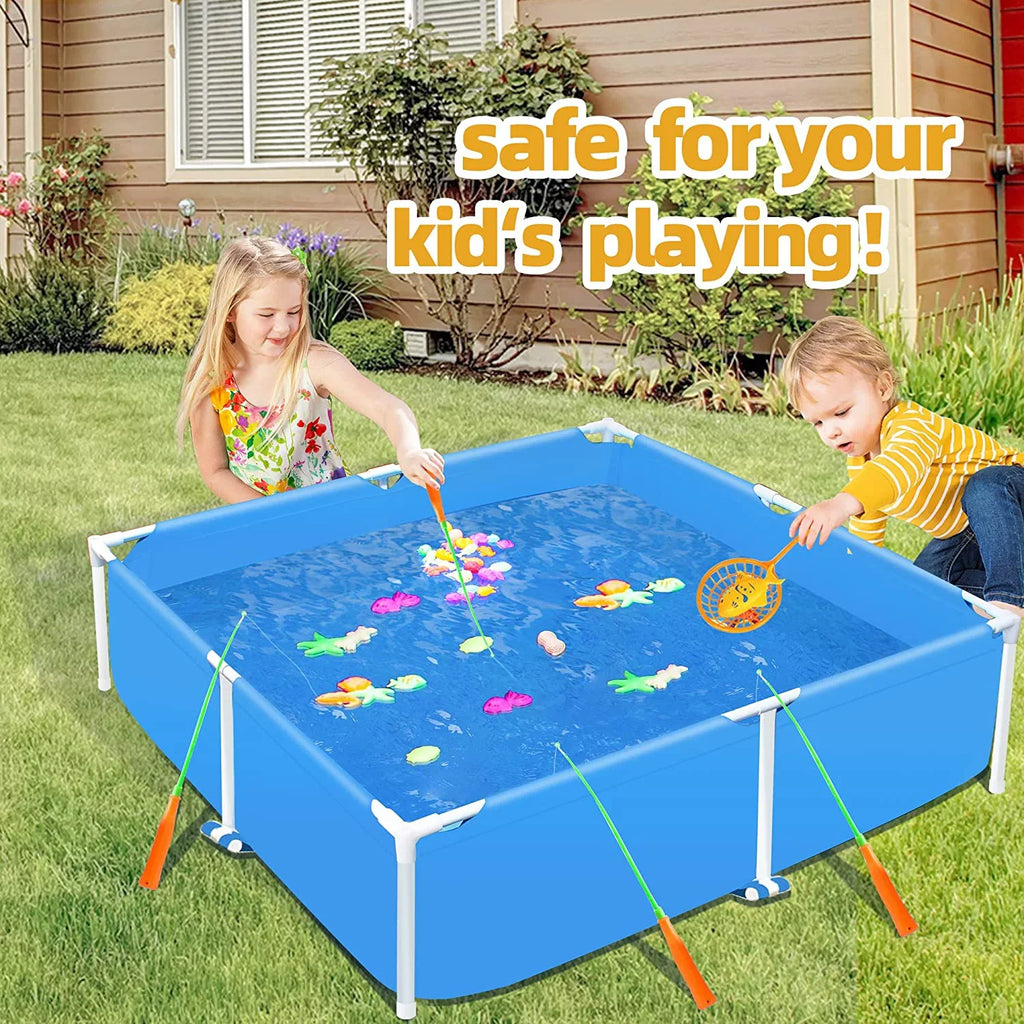 COVERONICS 59x59 Metal Frame Pool Summer - COVERONICS Swimming Pool for Summer Water Play, Outdoor Indoor Pool Ball/Sand Pit for Backyard Party
