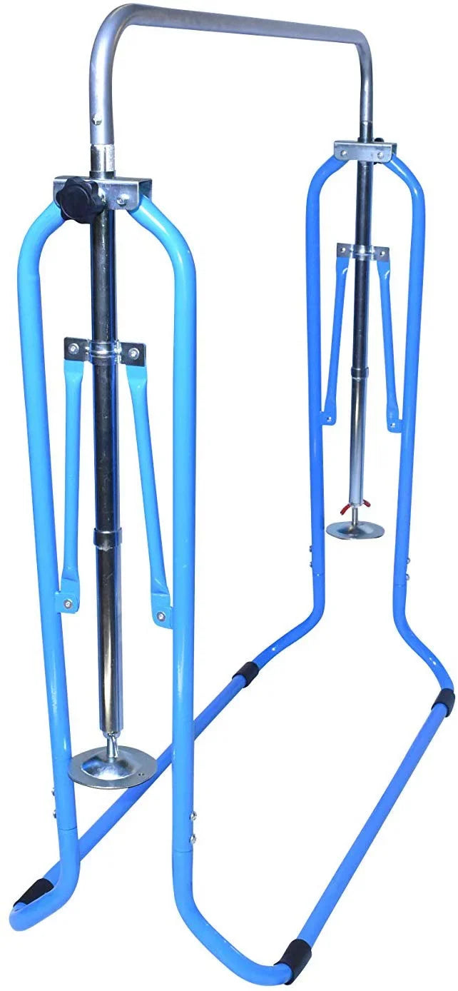 Expandable Gymnastics Kip Bar Gymnastic Training Kip Bar Adjustable Height Horizontal Bar Monkey Bars Folding Climbing Tower Fitness for Kids with Mat Blue