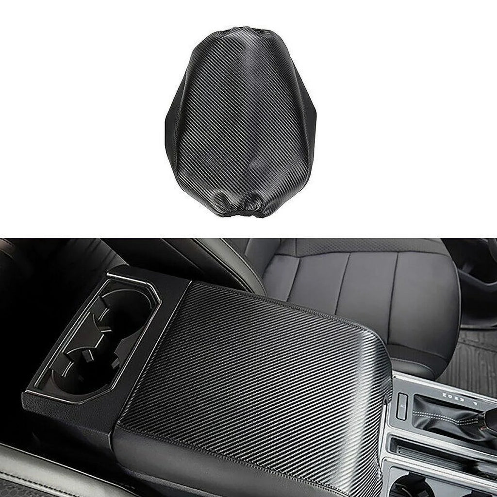 Teledu Leather Center Console Armrest Cover Pad Protector F150 Carbon