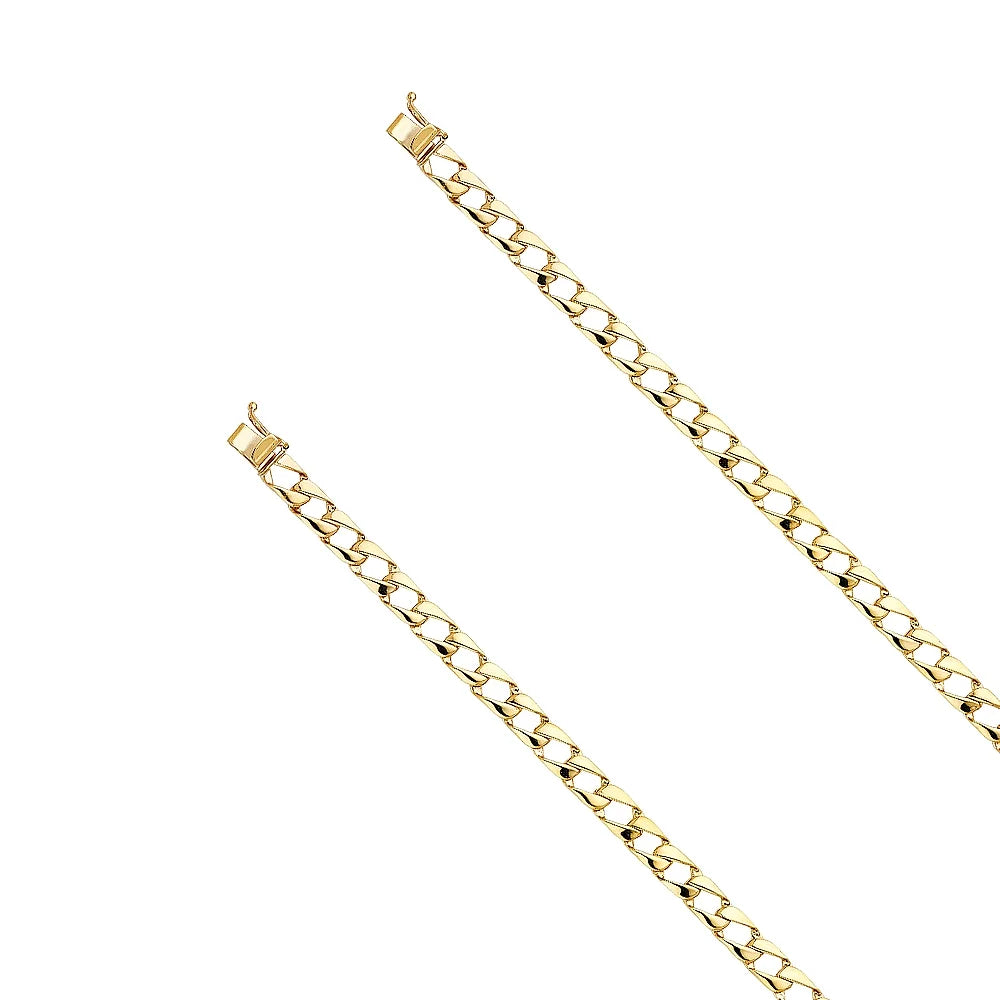 14k Yellow Gold Cuban Link Bracelet - 8" | Elegant 14KY Gold Chain Bracelets for Men and Women | Weight 12 | Men’s Jewelry for Gift