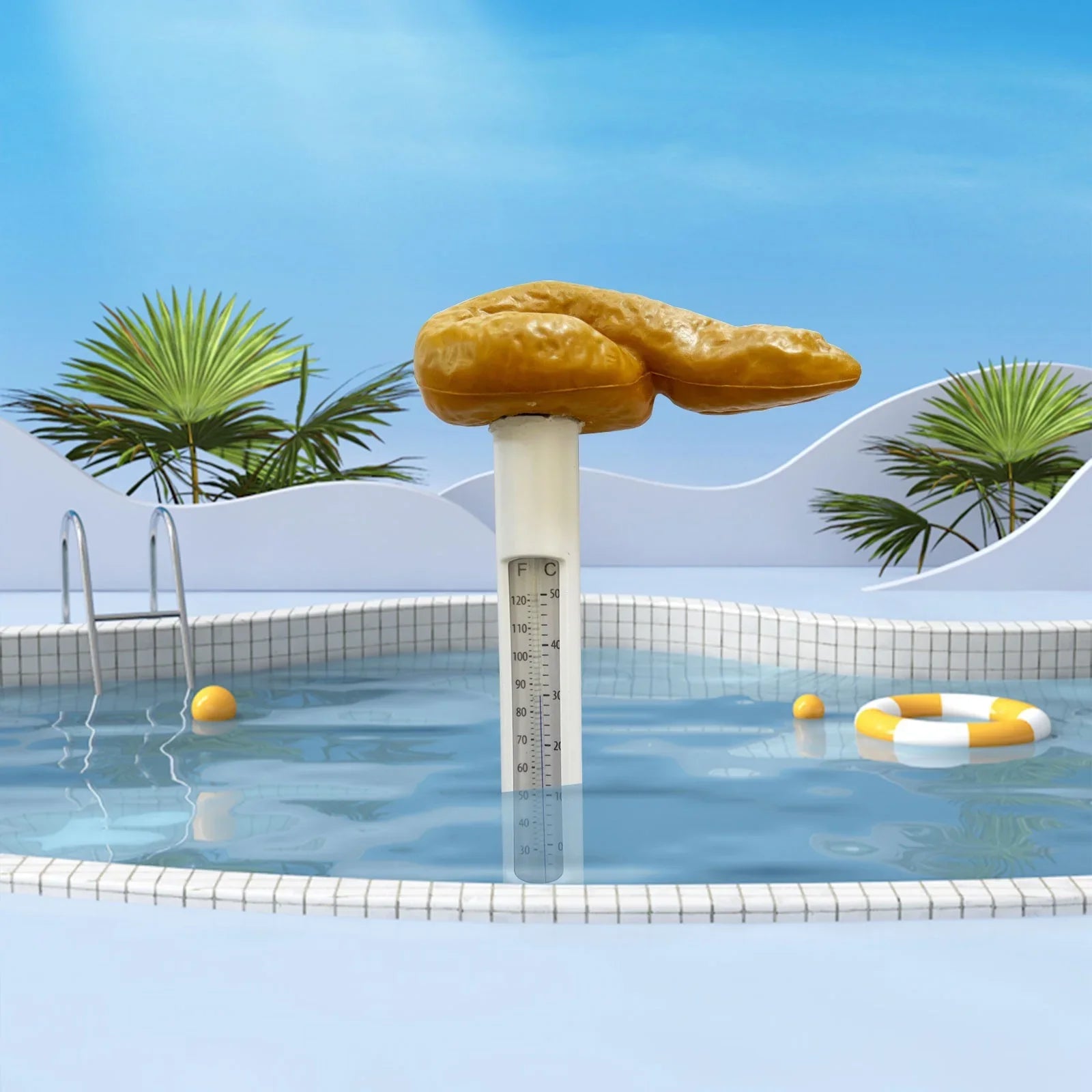 ILJNDTGBE Funny Poop Shaped Floating Pool With Accurate Temperature Display Hilarious Novelty Bathing Accessory For Kids & Adults Pool Party Gift Idea 100ml